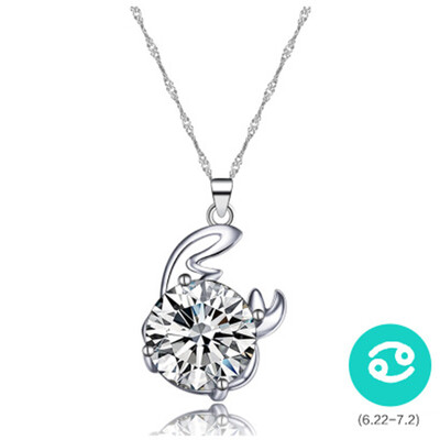 

Constellations Necklace Rhinestone Pendant With Zircon Crystal Diamond Necklace Gift For Women Girls Style