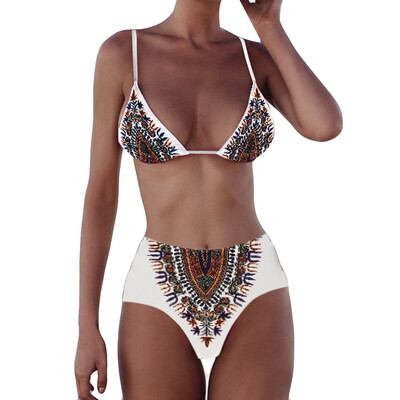 

Saidsome Women African Printing Push-Up Padded Bra Beach Bikini Set Swimsuit Swimwear