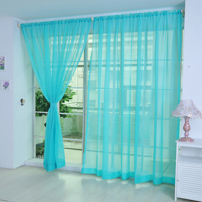

Toponeto 1 PCS Pure Color Tulle Door Window Curtain Drape Panel Sheer Scarf Valances
