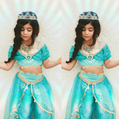 

Aladdin Jasmine Princess Cosplay Kids Girls Garment Fancy Dress Up Party Costume