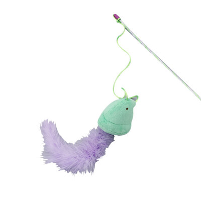 

Transparent Rod Small Bird With Long Plush Tail Not Hurt The Claws Of Cats Interactive Pet Toys Teaser Wand Toy