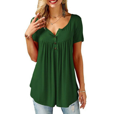 

Women Ladies Summer Cotton Short Sleeve Casual Loose Tops Blouse Tee T-Shirt