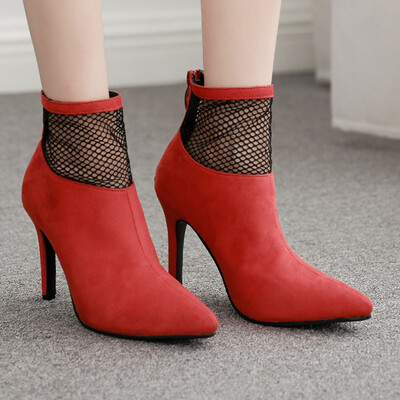 

Rose Womens Ankle Zip Boots Shoes Sexy Pointed Toe Stiletto Heel Casual Booties