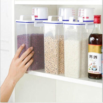 

Kitchen Food Cereal Grain Bean Rice Plastic Storage Container Box with Pour