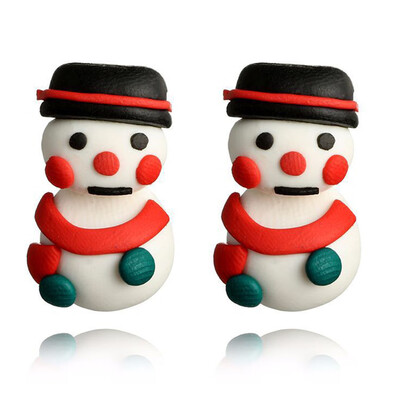 

Fashion Trendy Santa Claus Snowman 3D Cartoon Stud Earrings For Women Handmade Polymer Clay Christmas Character Earrings Jewelry