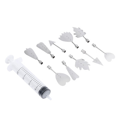 

10X 3D Jelly Art Tools Cake Jello Pudding Syringe Set Russian Nozzles