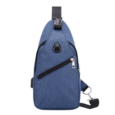 

Men Nylon Chest Pack Shoulder Handbag USB Charge Casual Sport Crossbody Bag