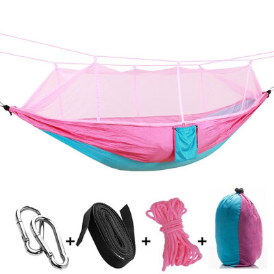 

Ultralight Parachute Hammock Hunting Mosquito Net Double Person Sleeping Bed Drop Shipping Outdoor Camping Portable Hammock 260X14