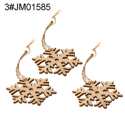 

3Pcs Wooden Hollow Blank Slices Pendants DIY Crafts Christmas Tree Ornaments