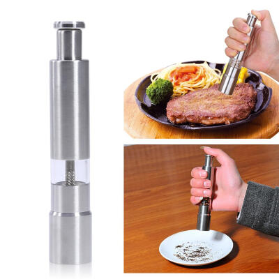 

Stainless steel hand pepper mill with black pepper grinder