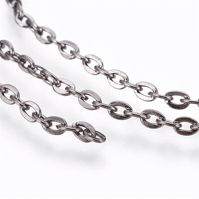 

PH PANDAHALL 10m Black Iron Cross Chains for Necklace Jewelry Accessories DIY Making