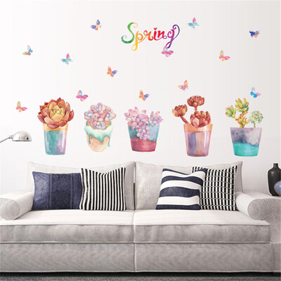 

Gobestart Removable Art Mural Plant Pot Fresh Home Living Room Renovat Decor Wall Sticker