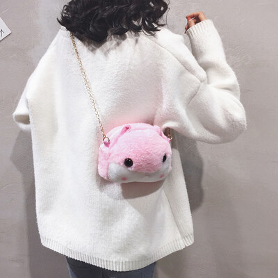 

Ugly cute small bag female 2019 new autumn&winter wild cute girl chain bag tide plush shoulder Messenger bag