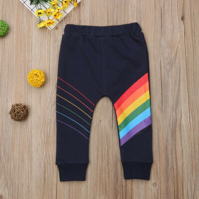 

SUNSIOM Kids Baby Boy Girl Harem Pants Trousers Toddler Bottoms Rainbow Leggings Clothes