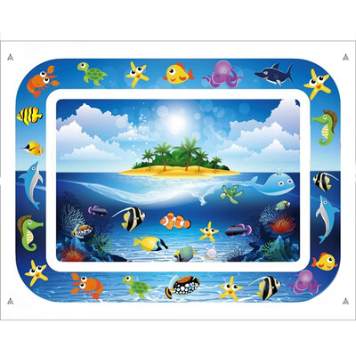 

Baby Inflatable Water Play Mat Tummy Time Baby Fun Mat Child Development Play Center with Manual Inflator Pump for 46 Years Old K