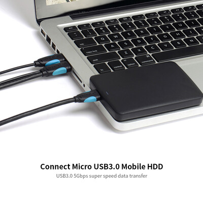 

VENTION USB Type A Male to Micro B Cable Super Speed USB30 Cable with Extra Power Supply 1m for External Hard Drive Samsung S5 an