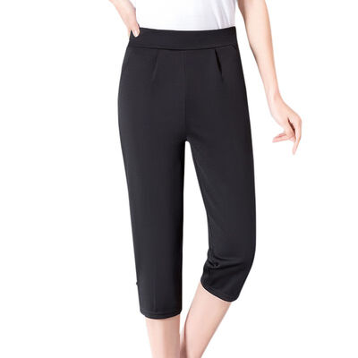 

Women Pant Plus Size Female Pencil Pants  Summer Slim Waist Midi Pant Solid Color Stretch Capris Pants Fashion Crops