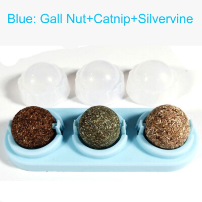 

3pcs Pet Cat Catnip Silvervine Treat Ball Funny Snack Toy Wall Mounted Licking Ball for Cat Teeth Cleaning Chew Toy Supplies