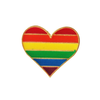 

222cm Metal Cartoon Rainbow Brooches Love-heart Shape Brooches Jewelry Decoration For Men Women Unisex