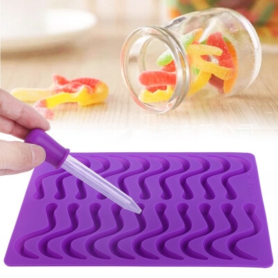 

Greensen 20 Compartments Gummy Worms Silicone Mold for Chocolate Candy Gummy Cake with Dropper Chocolate MoldCandy Mold