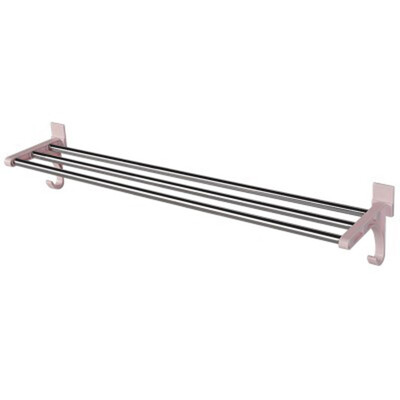 

〖Follure〗Double Chrome Wall Mounted Bathroom Towel Rail Holder Shelf Storage Rack Bar