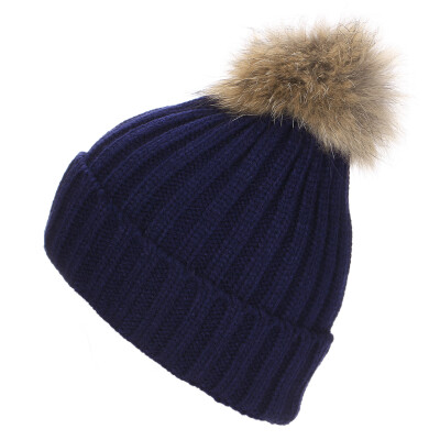 

2016 Fashion Winter Raccoon Fur Hat Real Fur Pompom Caps Hat