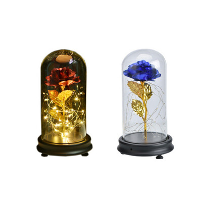 

24K Gold Plated Golden Wedding Decoration Flower Valentines Day Gift Lovers Rose Artificial Rose Eternal Dried Flower
