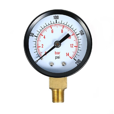 

0200psi 014bar Dual Scale Mechanical Pressure Gauge Pool Filter Aquarium Water Air Pressure Gauge Meter 18 inch NPT Bottom Moun