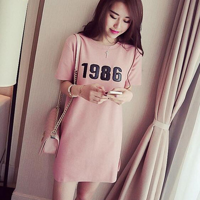 

Loose Slim Short-sleeved T-shirt Female Long Bottoming Shirts Wild Round Neck Tops