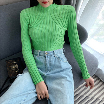 

2019 Korean Version Long Sleeve Loose Sweater Women Slim 7 Colors Sweater Autumn Spring