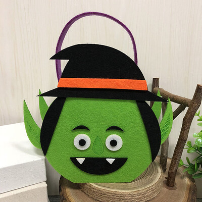 

Toponeto Halloween Non-woven Party Decor Treat or Trick Candy Demon Pumpkin Bag Basket