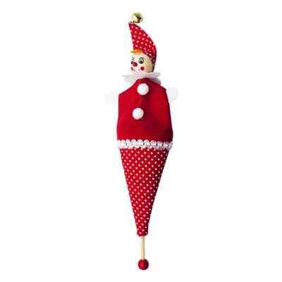 

Christmas Barrel Man Doll Cloth Christmas Ornaments Wood Spots Cartoon Doll Creative Childrens Toys Clown Puppet US