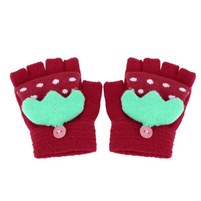 

Cute Children Boys Girls Knitted Gloves Warm Elastic Cartoon Print Gloves