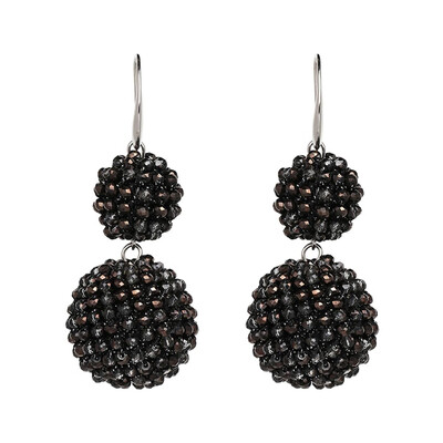 

Braided Thread Bead Ball Dangle Long Earrings for Women Design Gold Color Metal Pendant Drop Statement Earrings