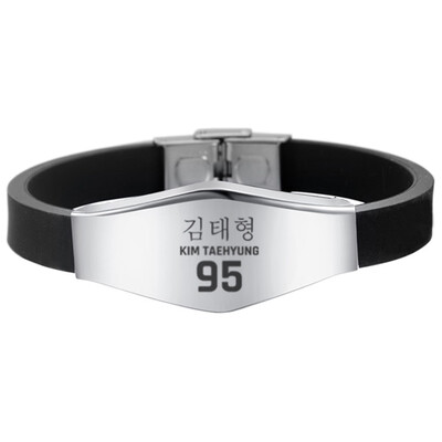 

Kpop BTS EXO GOT7 Black Pink Seventeen Twice Stainless Steel Sports Bracelet Combination Adjustable Bracelet