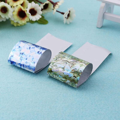 

5pcsset DIY Flower Geometric Shell Starry Marbling Laser Nail Foil Stencil