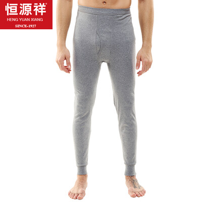 

Hengyuanxiang HYX mens autumn pants cotton thin section warm pants mens leggings skin-friendly single cotton wool pants deep hemp gray 180105
