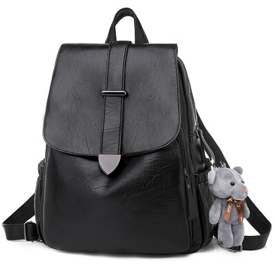 

Textured soft leather womens double-shoulder bag Korean 100-style backpack casual&fashionable travel large capacity