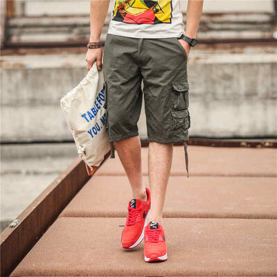 

SQSI shorts mens five pants mens overalls mens multi-pocket loose straight pants 4949