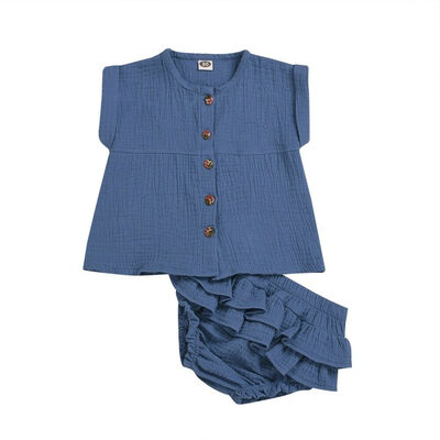 

Newborn Baby Girl 2PCS Kids Ruffle Outfits Clothes Set Tops Shirt Tutu Pants