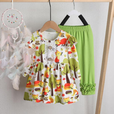 

Newborn Kid Baby Girls Flower Tops T-shirt Long Pants Leggings Autumn Outfit Set