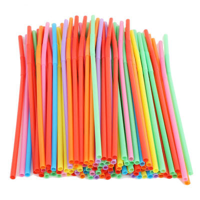 

Greensen 100PCS Colorful Plastic Bendable Drinking Straws Disposable Beverage Straws Mixed Colors