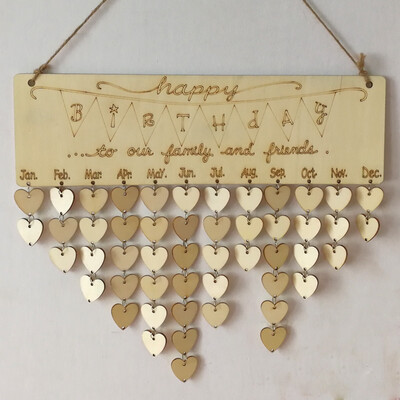 

Family And Friends Birthday Calendar DIY Wooden Reminder Board