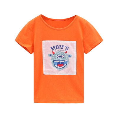 

DOU DOU YI CHU flagship store childrens clothing boy cartoon print short-sleeved baby casual t-shirt summer 9177