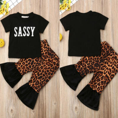 

2pcs Newborn Baby Kids Girls T shirt TopPants Trousers Leggings Clothes Outfits