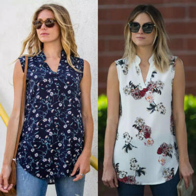 

Women Ladies Summer Vest Top Sleeveless Shirt Blouse Casual Tank Tops T-Shirt AU