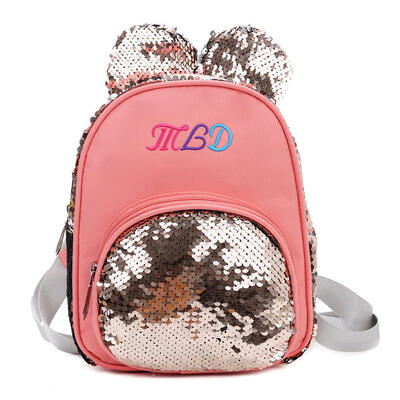 

Bear Ear Backpacks Women Nylon Sequins Shoulder School Bags Girls Knapsack