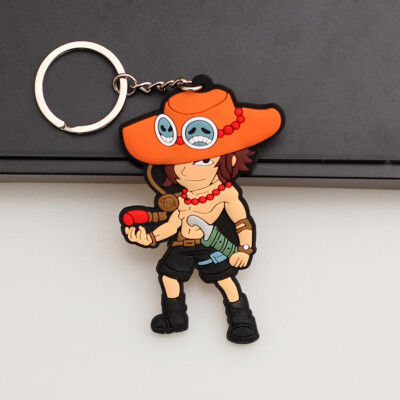 

CAR-TOBBY Anime One Piece Key Chain Luffy Straw Hat Pendants Keychain Metal Keyring