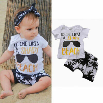 

Toddler Baby Boy Summer T-shirt TopsShorts Pants Clothes Outfits Beach Set