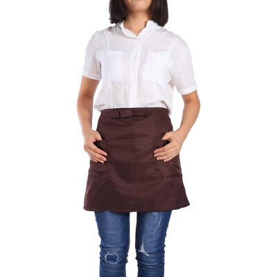 

Greensen 7 Solid Colors Half-Length Polyerter Apron Unisex Bowknot type With Pockets For Waiter Waitress